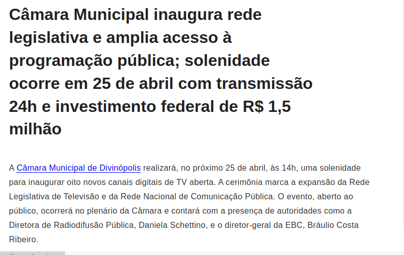 Coleção de notícias publicados por terceiros