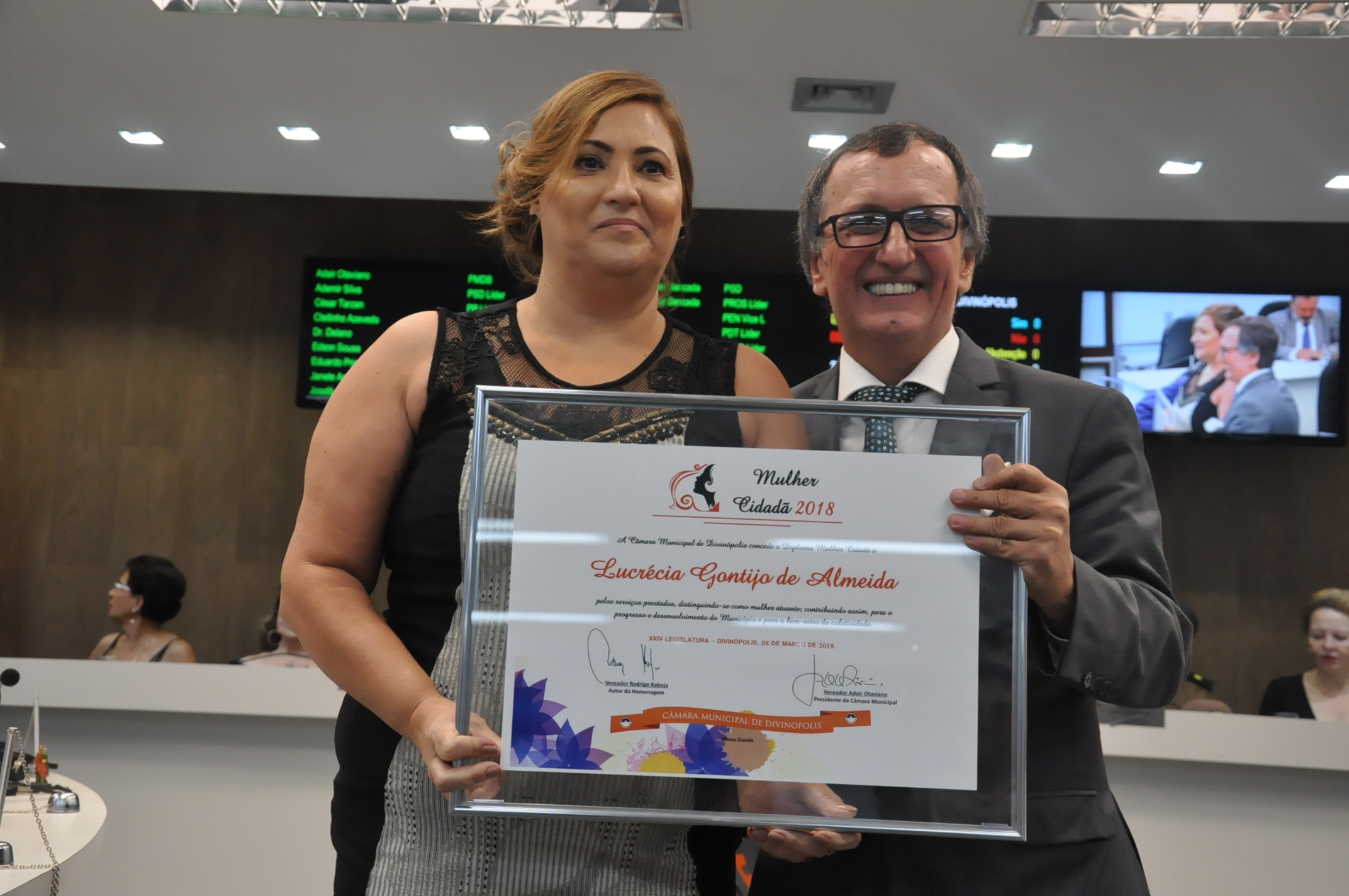 Ver. Rodrigo Kaboja  - Lucrécia Gontijo de Almeida - Comenda Mulher Cidadã 08-03-2018