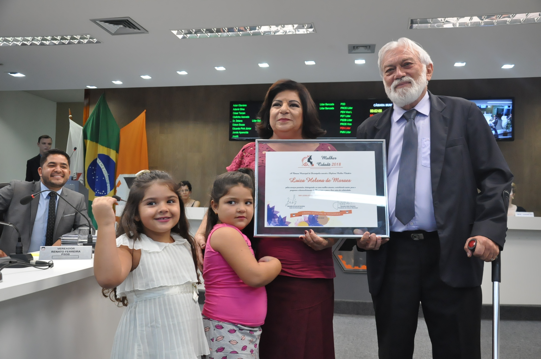 Zé Luiz da Farmacia - Luiza Helena de Moraes - Comenda Mulher Cidadã 08-03-2018