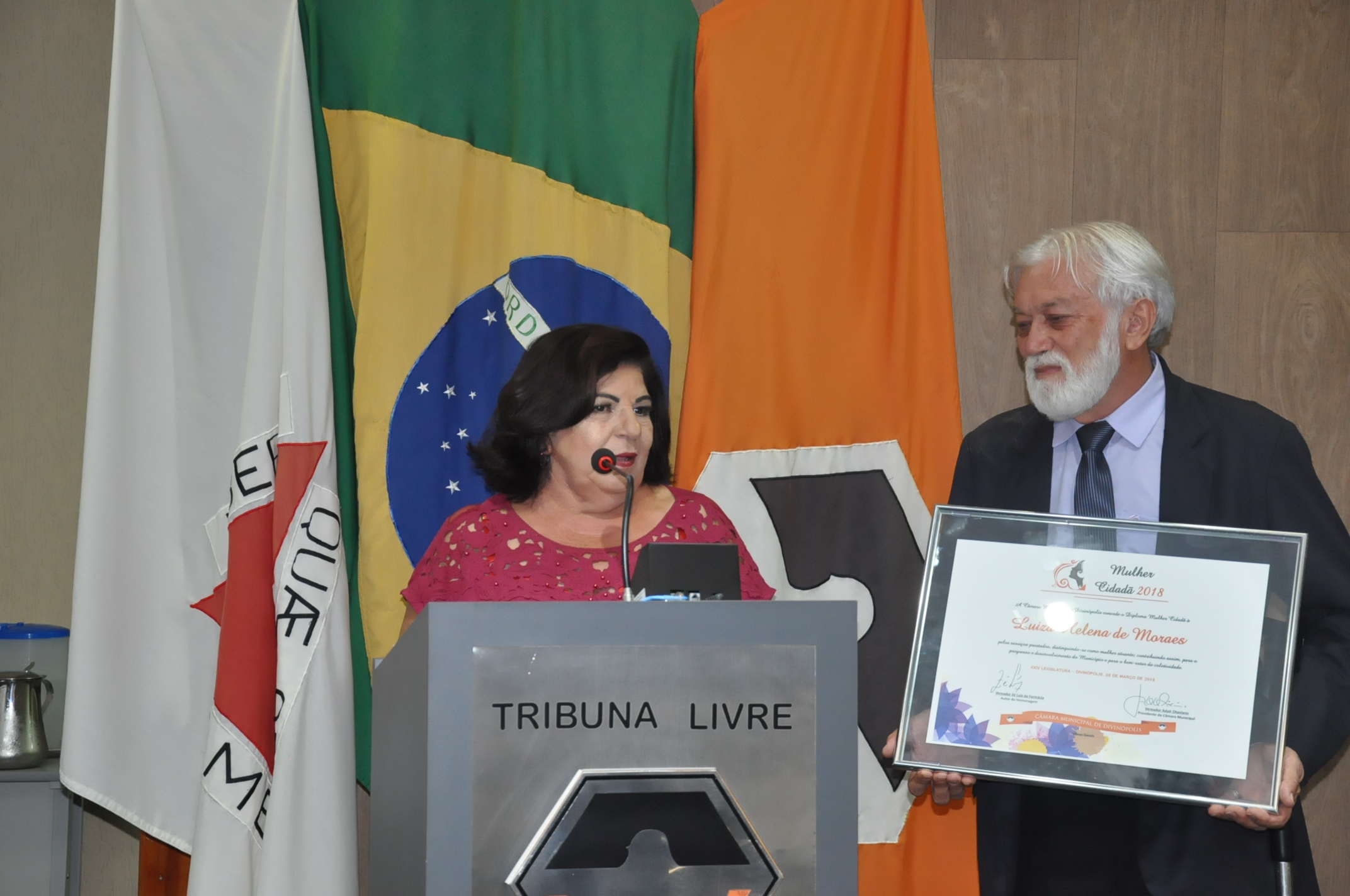 Zé Luiz da Farmacia - Luiza Helena de Moraes - Comenda Mulher Cidadã 08-03-2018 