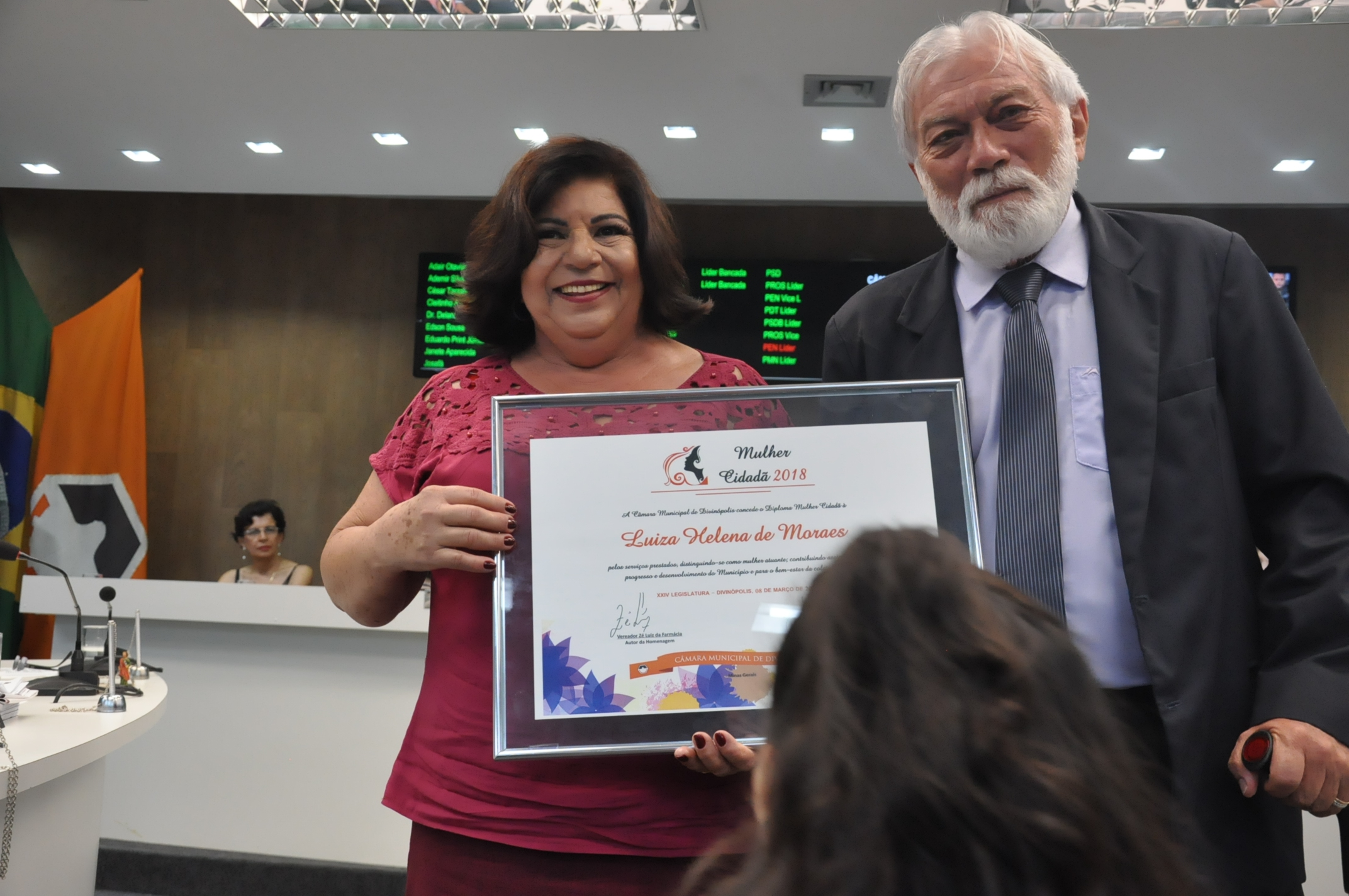 Zé Luiz da Farmacia - Luiza Helena de Moraes - Comenda Mulher Cidadã 08-03-2018