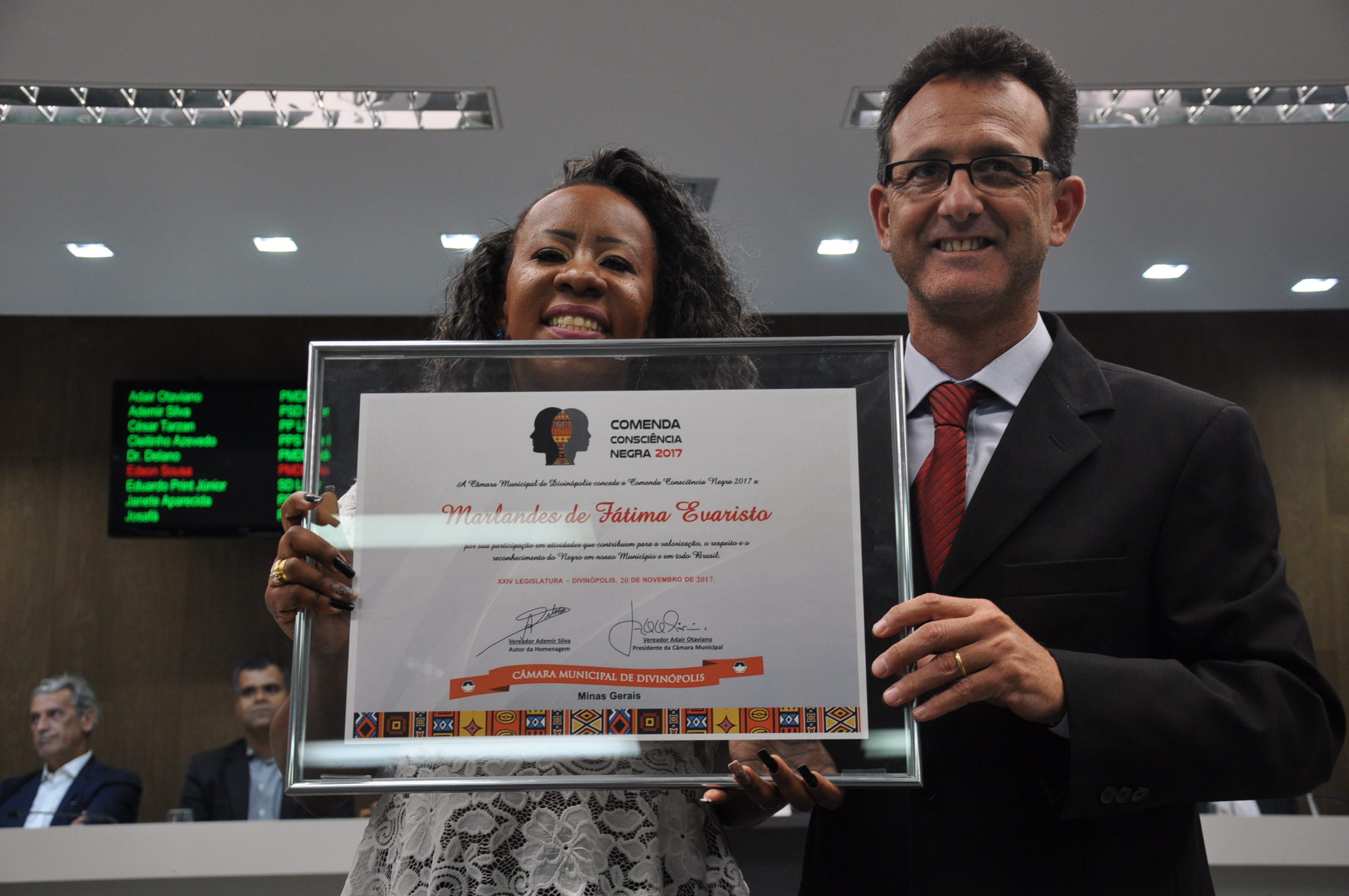 Ver. Ademir Silva - Marlandes de Fatima Evaristo Homenagem Conciência Negra 20-11-2017