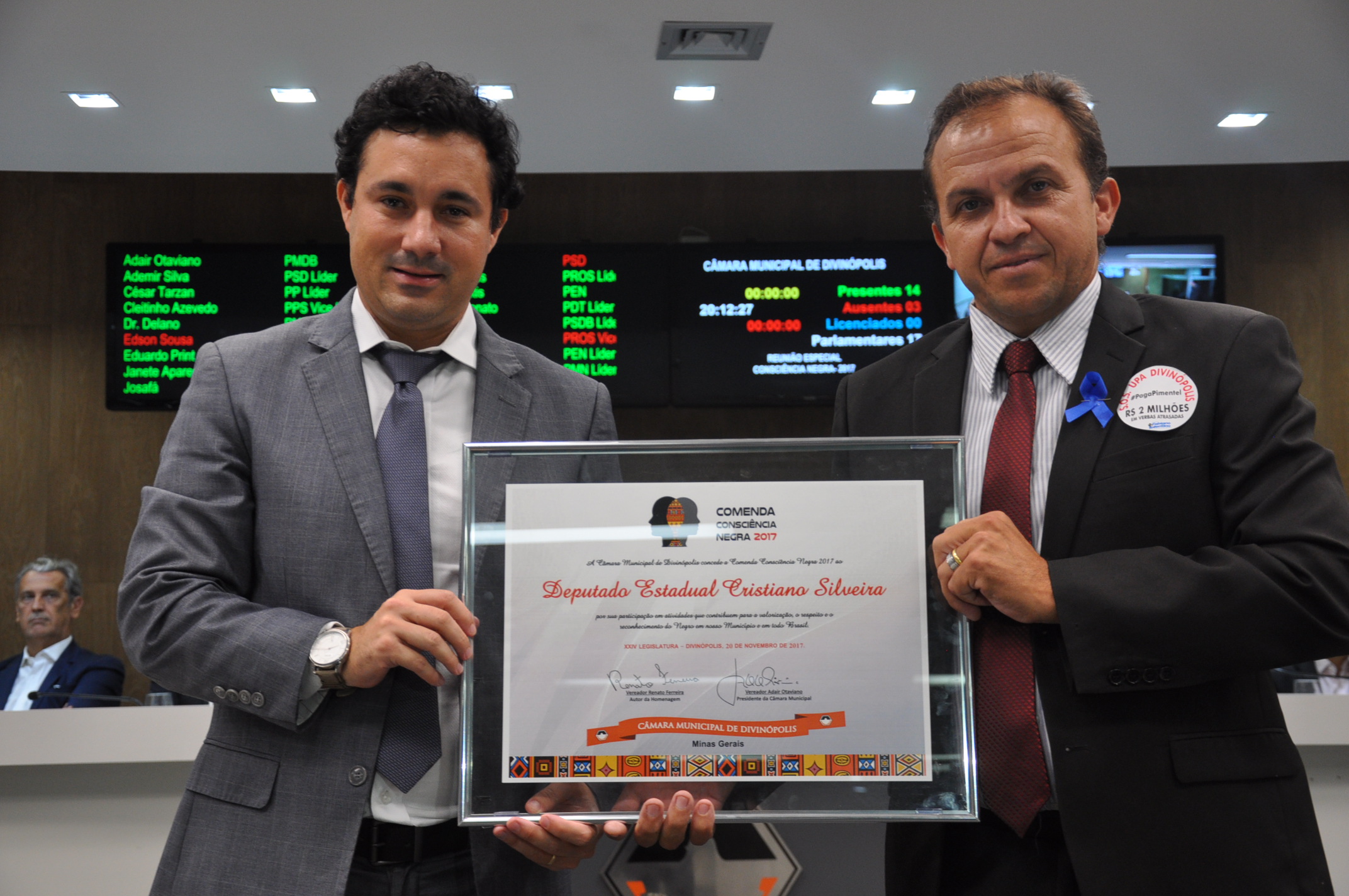 Ver. Renato Ferreira - Deputado Estadual Cristiano Silveira Homenagem Conciência Negra 20-11-2017