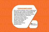 Câmara desativa redes sociais durante período eleitoral