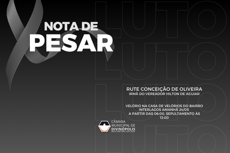 Nota de Pesar pelo falecimento de Rute Conceição de Oliveira