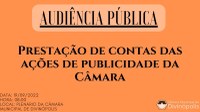 Prestação de Contas das Ações de Publicidade da Câmara   